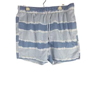 Lands End Swim Trunks XL 40/42 Mens Tie Dye Print Mesh Lined Pockets Beach Lake